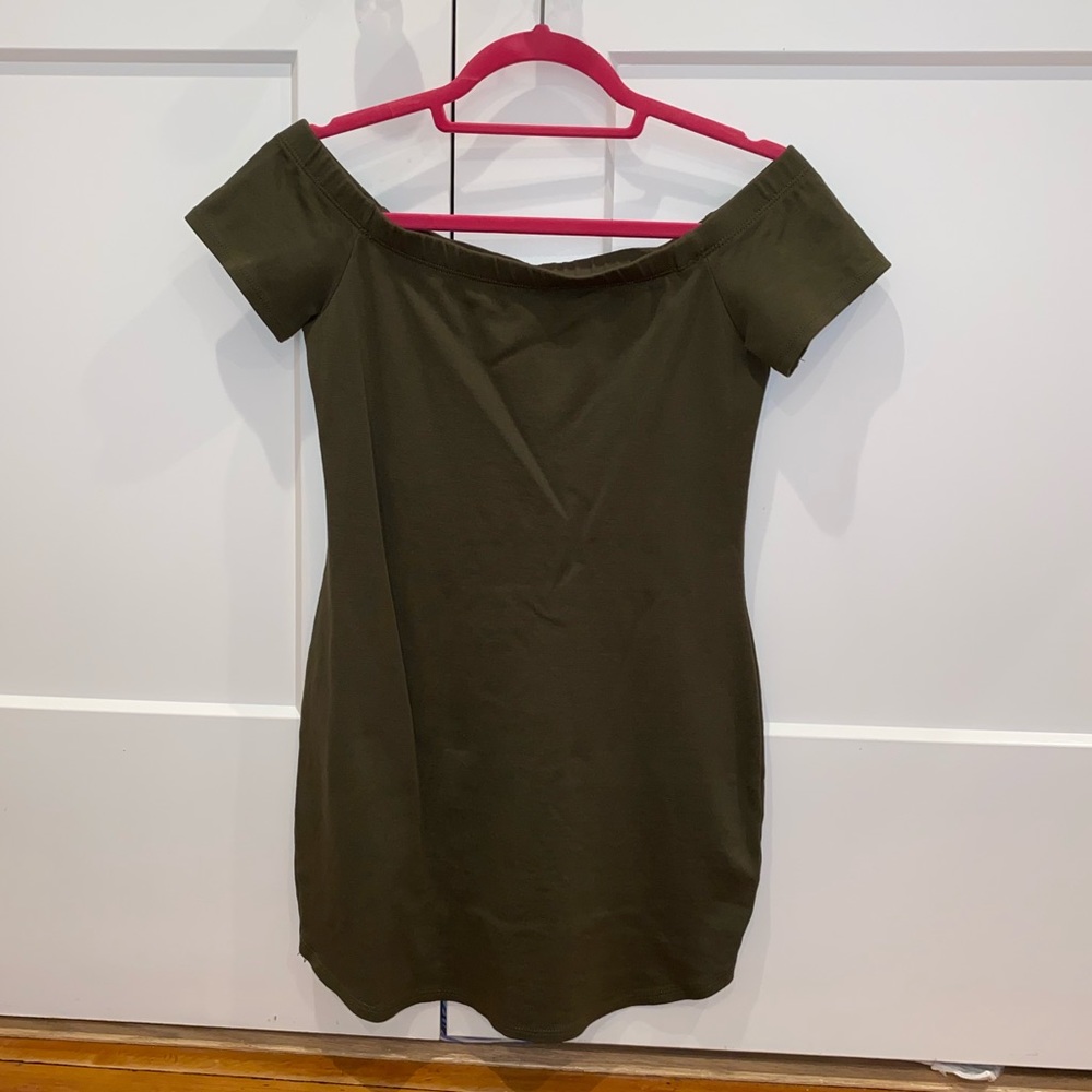 Green mini dress